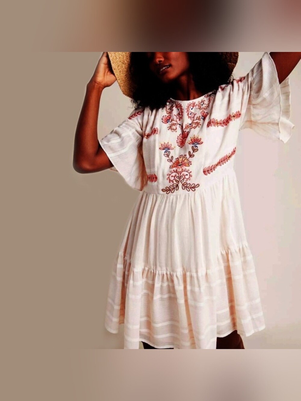 Anthropologie Embroidered Tunic Dress size M